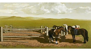 “Ngày nắng” (sơn dầu, 80 cm x 160 cm, tranh họa sĩ Đặng Tiến).