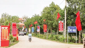 Tuyến đường nông thôn mới nâng cao tại xã Trung Lương được đầu tư xây dựng khang trang.