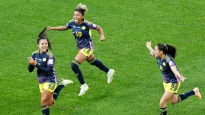 Niềm vui chiến thắng của các cầu thủ Colombia. (Ảnh: Getty)