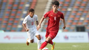 Khuất Văn Khang ảnh hưởng không nhỏ tới lối chơi của U22 Việt Nam. (Ảnh: VOV)