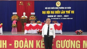 Ông Nguyễn Đình Phùng tại Đại hội đại biểu Hội Cựu Chiến binh nhiệm kỳ 2022-2027.