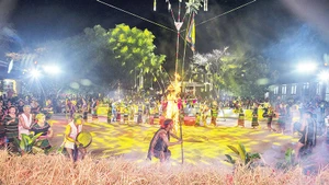 Nghi lễ mừng lúa mới của người Mạ, xã Đắk Nia, thành phố Gia Nghĩa, tỉnh Đắk Nông.