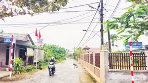 Đường làng, ngõ xóm ở thôn Quảng Lượng, xã Triệu Đại phong quang, sạch đẹp, được đánh số thứ tự rõ ràng. 