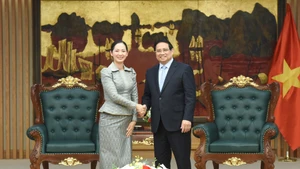 Thủ tướng Phạm Minh Chính tiếp bà Cham Nimul, Bộ trưởng Thương mại Campuchia.