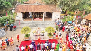 Một phần kiến trúc đền Bà Triệu dưới chân núi Gai, xã Triệu Lộc, huyện Hậu Lộc, tỉnh Thanh Hóa.