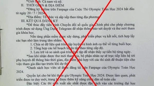 Văn bản trên mạng xã hội giả mạo Bộ Giáo dục và Đào tạo mời tham gia Olympic Toán học.