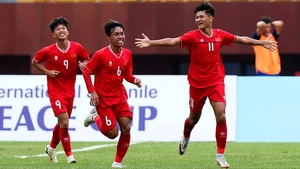 Niềm vui của các cầu thủ U17 Việt Nam. (Ảnh: VFF)