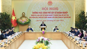 Hội nghị Thường trực Chính phủ gặp gỡ doanh nghiệp về nhiệm vụ, giải pháp để doanh nghiệp tư nhân tăng tốc bứt phá, góp phần phát triển đất nước nhanh, bền vững trong kỷ nguyên mới. Ảnh | KHÁNH AN