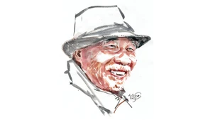 Ký họa chân dung nhà thơ Phạm Công Trứ của họa sĩ Đỗ Hoàng Tường.