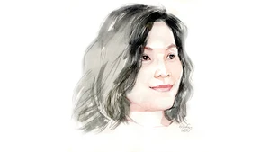 Ký họa chân dung nhà thơ Ngô Thanh Vân của họa sĩ Đỗ Hoàng Tường. 