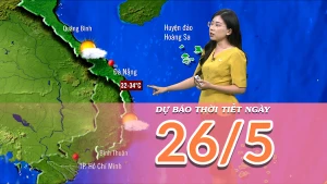 [Video] Dự báo thời tiết ngày 26/5/2025: Mưa có xu hướng giảm 