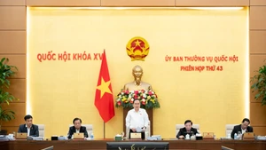 Chủ tịch Quốc hội Trần Thanh Mẫn chủ trì và điều hành phiên họp thứ 43 của Ủy ban Thường vụ Quốc hội thông qua nhiều nội dung đặc biệt quan trọng. Nguồn: Quochoi.vn