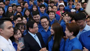 Thủ tướng Chính phủ Phạm Minh Chính tại diễn đàn “Đối thoại với thanh niên năm 2025”, chiều 24/3 tại Hà Nội. Ảnh: THẾ ĐẠI