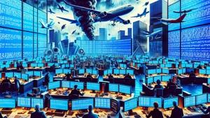 Hình minh họa về sự cố máy tính do phần mềm CrowdStrike gây ra khiến hàng không thế giới ảnh hưởng nặng nề ngày 19/7/2024. Đồ họa: Daryo.uz