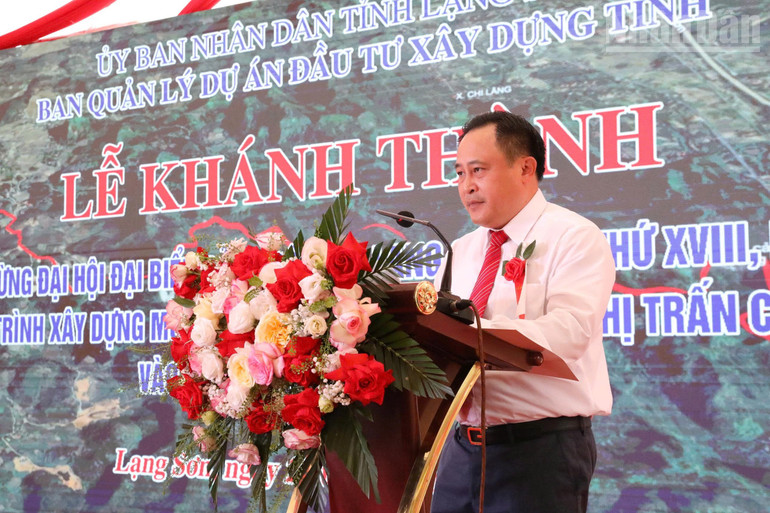Đồng chí Lương Trọng Quỳnh, Tỉnh ủy viên, Phó Chủ tịch Ủy ban nhân dân tỉnh Lạng Sơn phát biểu tại lễ khánh thành. ndo_tr_gen-h-z7031471265573-80ccc2ac51b70f2420a3fff570ae2893.jpg