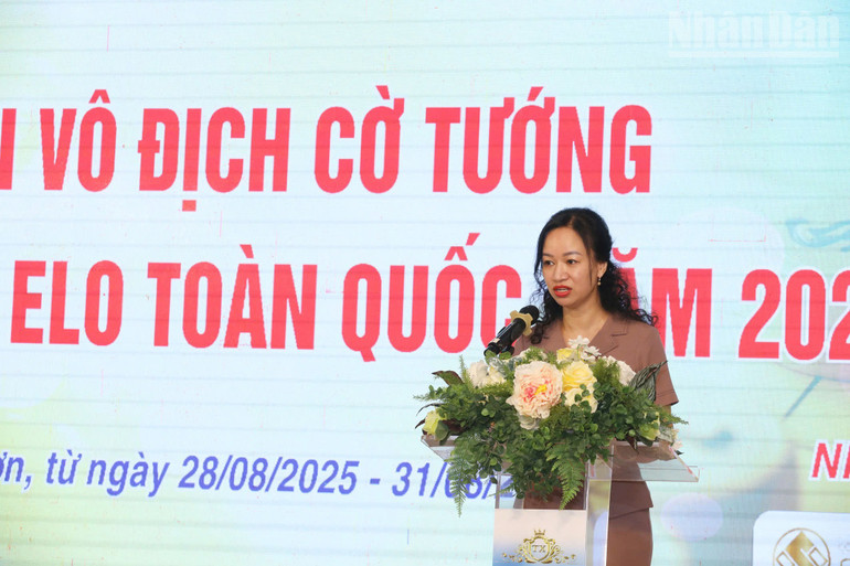 Đồng chí Nông Bích Diệp, Phó Giám đốc Sở Văn hóa, Thể thao và Du lịch tỉnh Lạng Sơn phát biểu khai mạc. ndo_tr_gen-h-z6956827709097-3bbfc4a6da4f3132cffdd776140f75a0.jpg