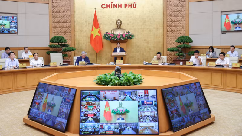 Đầu cầu phiên họp Chính phủ tháng 6/2025 tại Hà Nội. (Ảnh: PV)