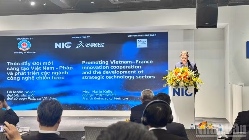 Hội thảo chuyên đề về Nghị quyết 57-NQ/TW với chủ đề “Từ nền tảng bản sao số đến phát triển các ngành công nghệ chiến lược” do Bộ Tài chính giao Trung tâm Đổi mới sáng tạo Quốc gia (NIC) tổ chức. (Ảnh: HNV)