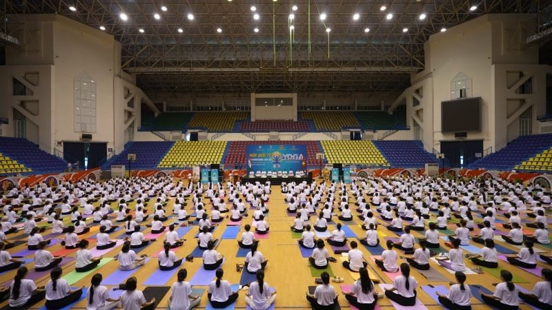 Hơn 1.000 người tham gia đồng diễn Yoga ngày 21/6 tại Hà Nội. (Ảnh: BTC) dongdienyoga2.jpg