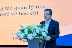 Cục trưởng Cục Báo chí Lưu Đình Phúc phát biểu tại hội nghị. (Ảnh: Bộ Văn hóa, Thể thao và Du lịch cung cấp)