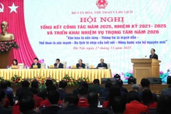Hội nghị toàn quốc tổng kết công tác năm 2025, nhiệm kỳ 2021-2025 và triển khai nhiệm vụ trọng tâm năm 2026 của Bộ Văn hóa, Thể thao và Du lịch, tổ chức ngày 27/12. (Ảnh: Bộ Văn hóa, Thể thao và Du lịch cung cấp)