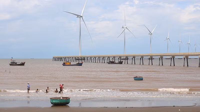 Dự án điện gió ngoài khơi đã đưa vào vận hành thương mại tại phường Trường Long Hòa, tỉnh Vĩnh Long.