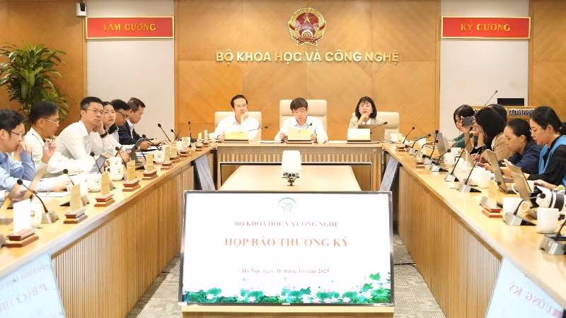 Bộ Khoa học và Công nghệ họp báo thường kỳ tháng 10 năm 2025 tại Hà Nội.
