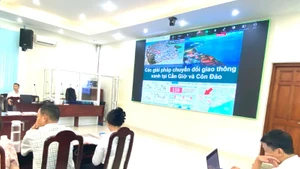 Các đơn vị trao đổi về Đề án kiểm soát khí thải phương tiện giao thông trên địa bàn Thành phố Hồ Chí Minh. (Ảnh: QUÝ HIỀN)