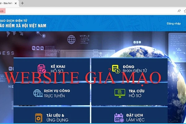 Trang web giả mạo bhxh[.]co có giao diện tương tự trang chính thức của Bảo hiểm xã hội Việt Nam.