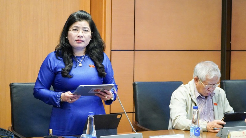 Đại biểu Đàng Thị Mỹ Hương (Đoàn Khánh Hòa). (Ảnh: DUY LINH)