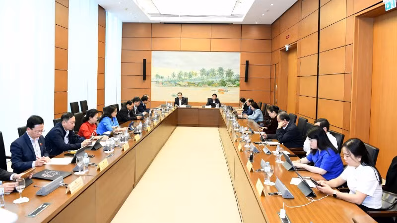 Đại biểu Quốc hội thảo luận tại tổ về dự thảo Nghị quyết của Quốc hội về cơ chế, chính sách phát triển năng lượng quốc gia giai đoạn 2026-2030. (Ảnh: DUY LINH)