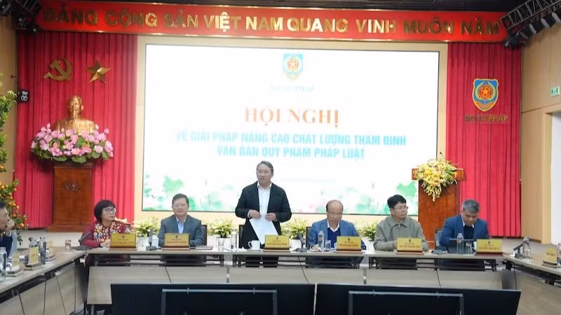 Bộ trưởng Tư pháp Nguyễn Hải Ninh phát biểu tại hội nghị. (Ảnh: TL)