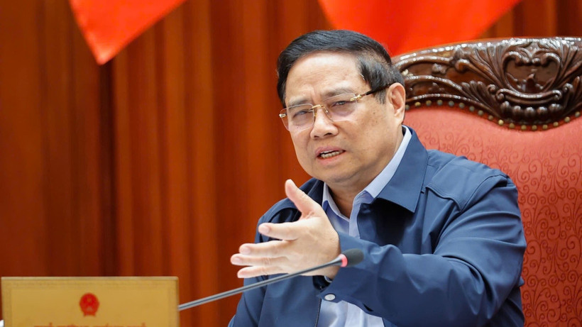 Thủ tướng Chính phủ Phạm Minh Chính cho ý kiến chỉ đạo họp Thường trực Chính phủ về một số nội dung quan trọng. (Ảnh: Trần Hải)