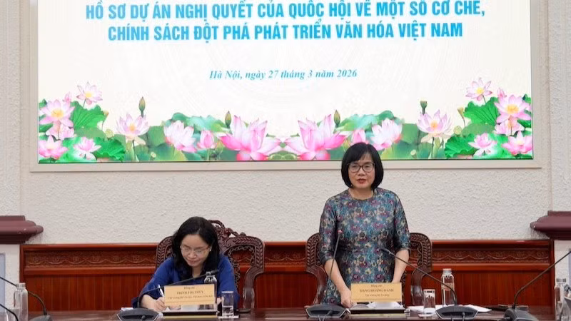 Thứ trưởng Tư pháp Đặng Hoàng Oanh phát biểu tại phiên họp. (Ảnh: TL)