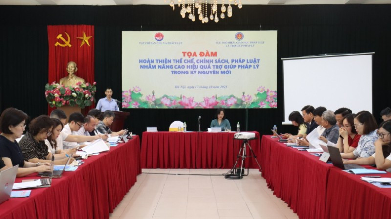Tọa đàm “Hoàn thiện thể chế, chính sách, pháp luật nhằm nâng cao hiệu quả trợ giúp pháp lý trong kỷ nguyên mới”. (Ảnh: TL)
