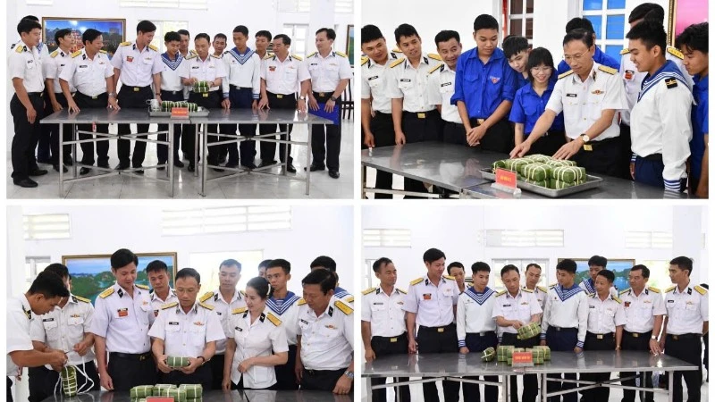 Vùng 5 Hải quân tổ chức Hội thi gói bánh chưng, giò Tết tại Phú Quốc