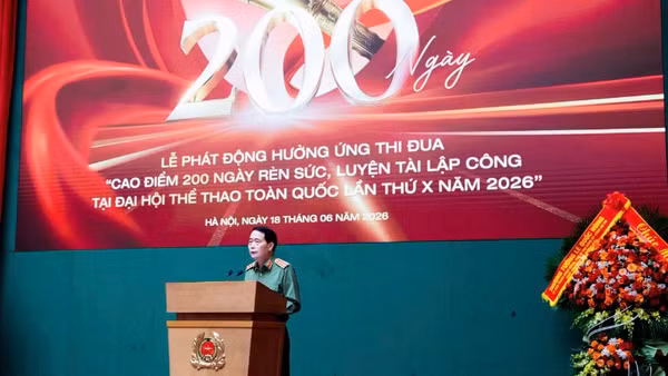 Lễ phát động hưởng ứng thi đua "Cao điểm 200 ngày rèn sức, luyện tài lập công tại Đại hội Thể thao toàn quốc lần thứ X năm 2026” của Thể thao Công an nhân dân.