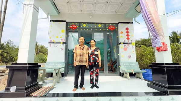 Căn nhà khang trang của ông Tống Tấn Danh cho Báo Nhân Dân vận động tài trợ. 