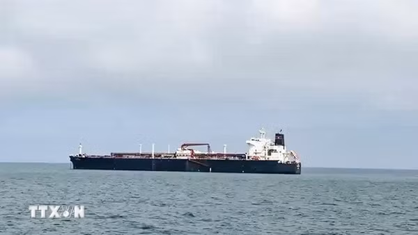 Tàu di chuyển qua eo biển Hormuz. (Ảnh: ANI/TTXVN)