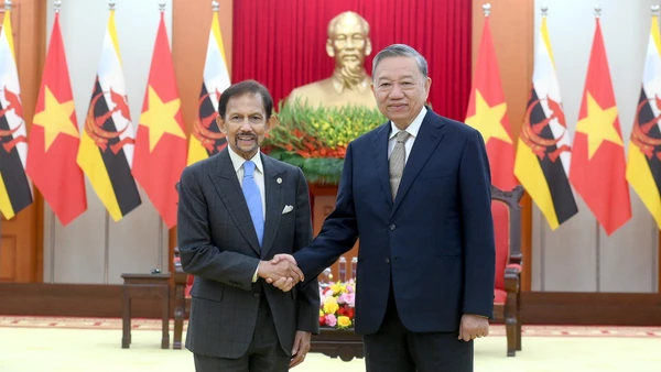 Tổng Bí thư Tô Lâm và Quốc vương Brunei Darussalam Haji Hassanal Bolkiah.