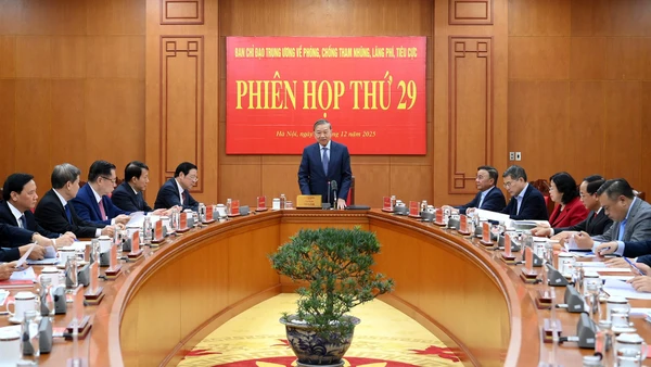 Tổng Bí thư Tô Lâm chủ trì Phiên họp thứ 29 của Ban Chỉ đạo Trung ương về phòng, chống tham nhũng, lãng phí, tiêu cực. 