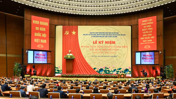 Lễ kỷ niệm Ngày tổng tuyển cử đầu tiên bầu Quốc hội Việt Nam. (Ảnh: DUY LINH)