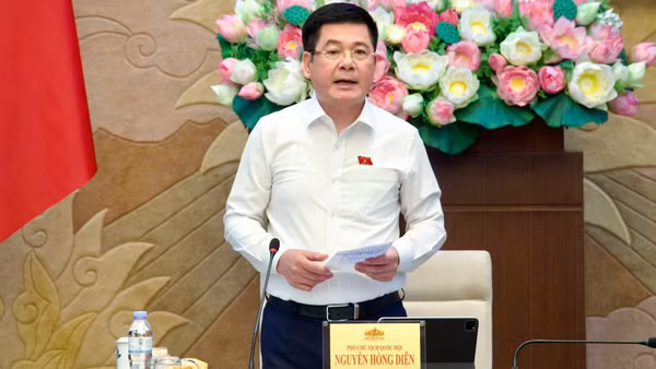 Phó Chủ tịch Quốc hội Nguyễn Hồng Diên phát biểu tại cuộc làm việc. (Ảnh: Media Quốc hội)