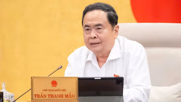 Chủ tịch Quốc hội Trần Thanh Mẫn chủ trì phiên họp. (Ảnh: DUY LINH)