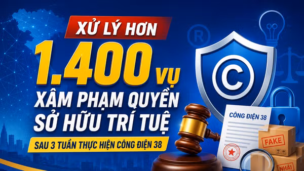 [Infographic] Xử lý hơn 1.400 vụ xâm phạm quyền sở hữu trí tuệ sau 3 tuần thực hiện Công điện 38