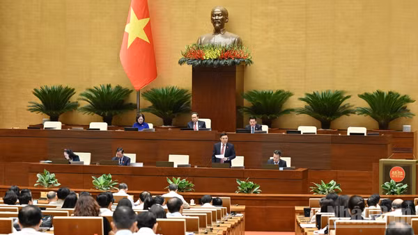 Quang cảnh phiên thảo luận ở hội trường chiều 8/8. (Ảnh: THỦY NGUYÊN)