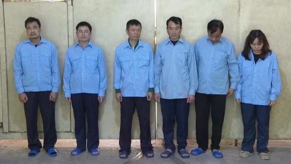 Các bị cáo trong vụ án. (Ảnh: Công an Thành phố Hà Nội)