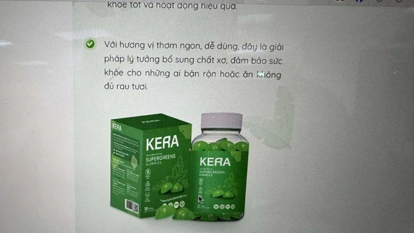 Quảng cáo sản phẩm kẹo Kera trên mạng.