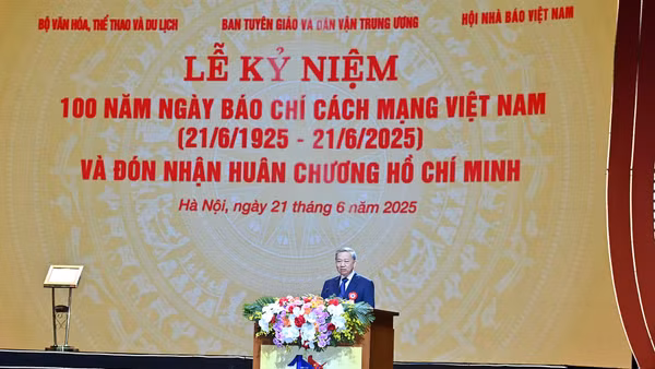 Tổng Bí thư Tô Lâm tới dự và phát biểu. (Ảnh: ĐĂNG KHOA) 