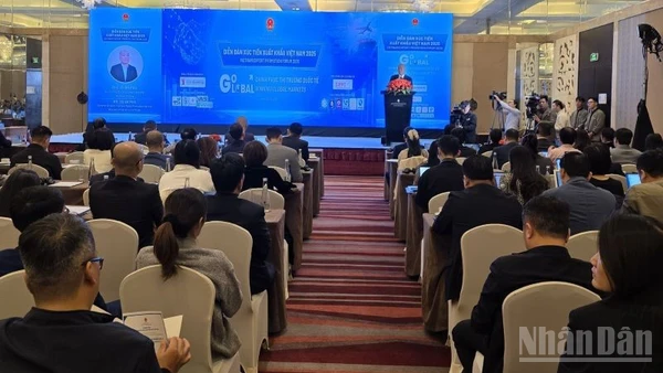 Diễn đàn Xúc tiến xuất khẩu Việt Nam 2025 với chủ đề “Go Global - Chinh phục thị trường quốc tế”. (Ảnh: KIM DUNG)